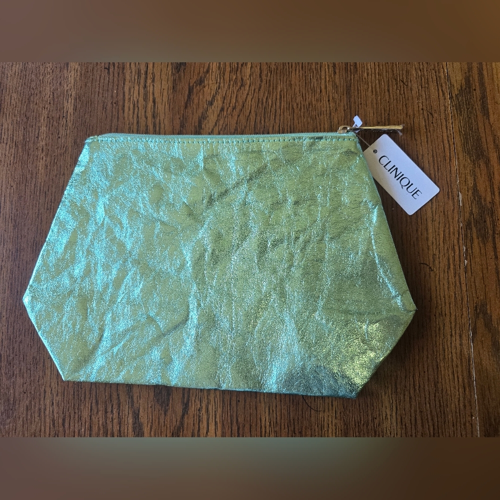 NEW Clinique Makeup Bag Special Edition 2023 Best Of Clinique Metallic Green - Picture 7 of 9